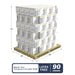 Stack of 90 Cases of IVPF Clear Vinyl 3 Mil Industrial Gloves on a Pallet with Pallet Dimensions and Specs