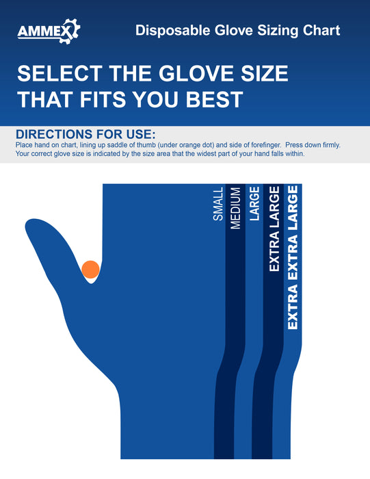 AMMEX APFN - Medical Blue Nitrile Disposable Gloves, 4 mil, Latex Free, Powder Free, Textured