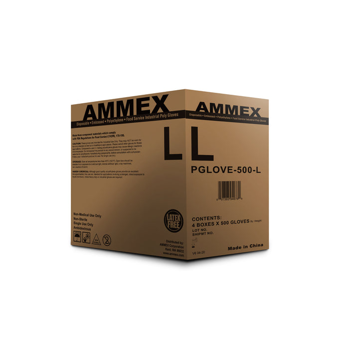 AMMEX PGLOVE-500 - Clear Polyethylene Disposable Disposable Gloves, 1 Mil, Powder Free, Food Service
