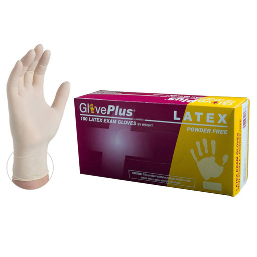 GlovePlus Ivory Latex Exam Powder Free Disposable Gloves | GPPFT box - Zoomget