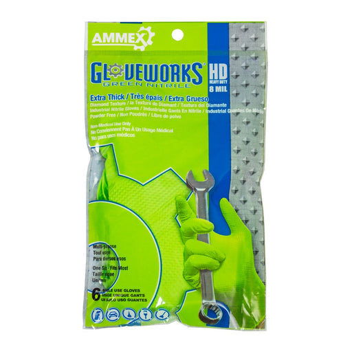 GLOVEWORKS HD Green Nitrile Disposable Gloves | GWHD6PKGRN - Zoomget