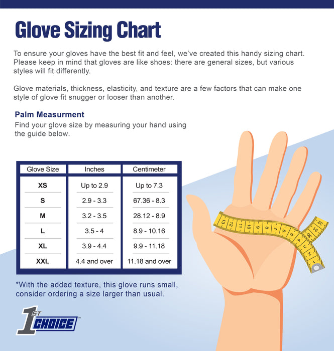 1st Choice 3 mil Indigo Nitrile Disposable Exam Gloves - 1EIN