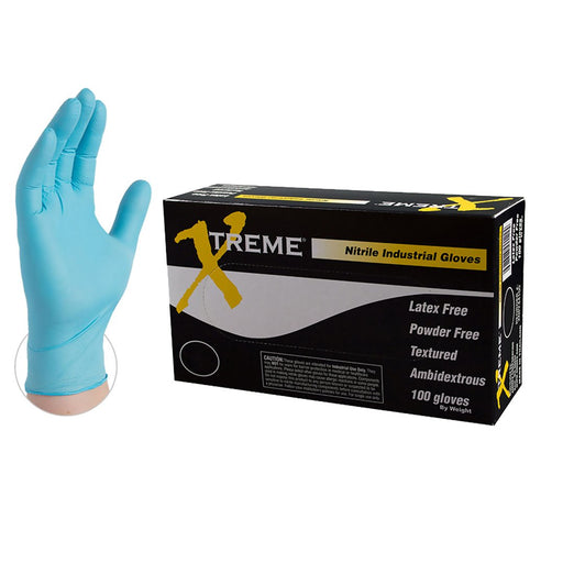 AMMEX Xtreme Blue Nitrile Powder Free Industrial Gloves | XNPF box - Zoomget